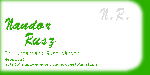nandor rusz business card