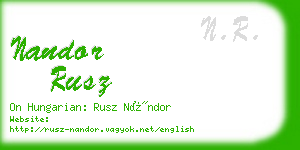 nandor rusz business card